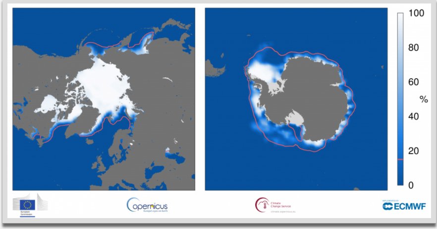 Sea-ice was less widespread in January 2018 than in the average for January from 1981 to 2010.
Read more on <a href="/CopernicusECMWF/">Copernicus ECMWF</a> #ClimateChange Service website: bit.ly/Sea-Ice-Cover-…
