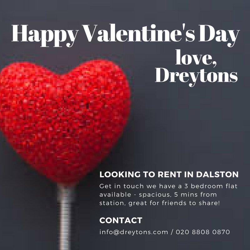 DreytonsHackney's tweet photo. Happy Valentine's Day from Dreytons!  #love #loveproperty #property #valentines #HappyValentinesDay #happyvalentinesday2018  #happyvalentines #communitylove #tenants #landlords #family #friends #sharers #friendship #people #home #flat #house #bedsit #studioflat #apartment #rent https://t.co/QcrSQC67Jw
