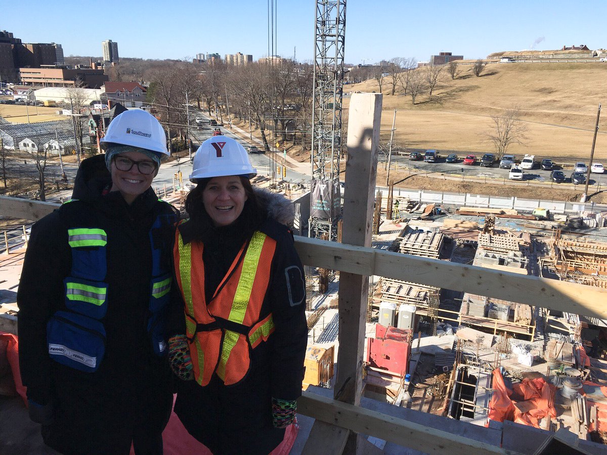 YMCAHD's tweet photo. Our new facility is feeling the love 💕. We’ve got an aerial view of YMCA Aquatic Centre Level 1 pool deck, with hydrotherapy pool &amp; moveable floor teaching pool 😍
Kate Blight, YMCA PM for Southwest Construction (left) &amp; Lorrie Turnbull COO of YMCA
#johnwlindsay #ymcahd https://t.co/w4kKnYhtOw