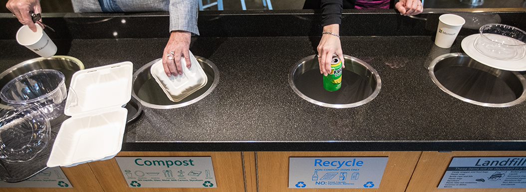 CREMicrosoft's tweet photo. Sustainability is a factor our team thinks about when it comes to dining and we have a lot of factors in motion. Something as simple as compostable utensils and dishes can make a positive difference in the environment. @Microsoft_Green #WhatisCRE #Microsoftlife #DiningatMicrosoft https://t.co/yN7O0vBZwq