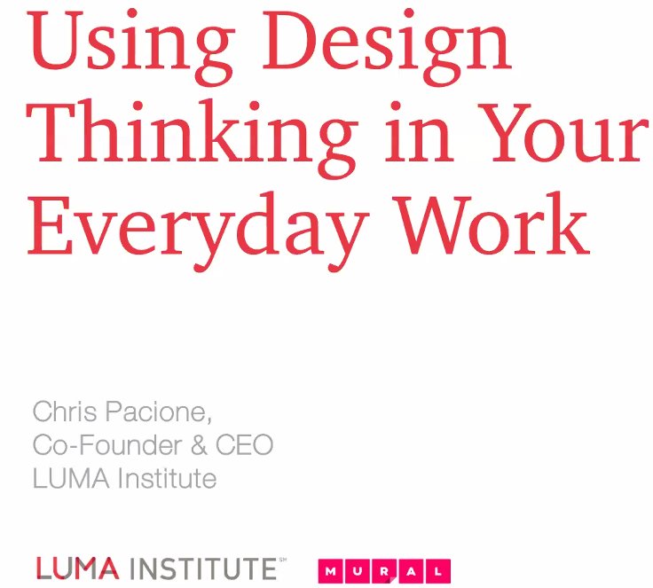 Mural's tweet image. Getting started here with @LUMAInstitute's Chris Pacione! Follow along with the hashtag #remotedesign
