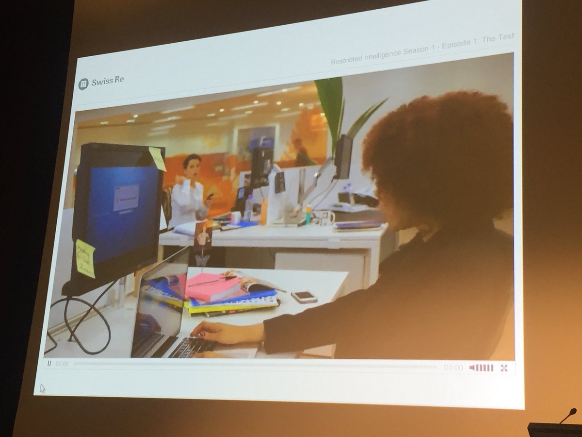 alicialamalicia's tweet photo. “It only takes one #phishing email to potentially do huge damage to a company”. @SwissRe #InfSec expert Leo Niedermann shows how important employee awareness is and how effective humor is to create engagement. #RestrictedIntelligence video campaign at #FrenchForum @SwissRe_CGD https://t.co/VQZZzplUQz