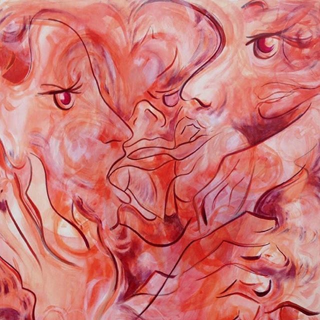 bosseandbaumart's tweet photo. A detail of 'Bad Behaviour' to be shared today on on V-day @vdayorg #vdayorg #movement to end violence against women and girls #vday 14 February #awareness @one_billion_rising acrylic on canvas #catherineparsonage #detail 70 x100cm More bad behaviour t… https://t.co/P9jSZSBQfI https://t.co/NjctqeFnOV