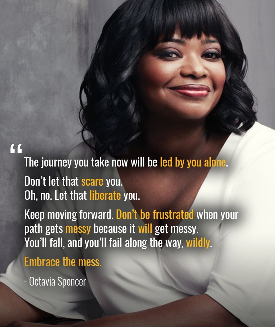 simplestudios's tweet photo. Feeling frustrated by your current path? Here's some encouraging mid-week wisdom from #OctaviaSpencer to #EmbraceTheMess and take ownership of your way forward.
#ActorInspiration #Perspective #ActorsLife #Artist #Tenacity #ArtisticPath https://t.co/VwI4qdK3aI