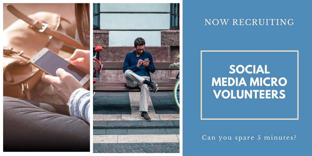 Want some volunteering experience without having to travel or give up your social life? If you live, work or study in #NorthLanarkshire or #Glasgow get in touch!
#volunteering #microvolunteers #studentvolunteeringweek #Recruiting #volunteerscotland #vanl #socialmedia