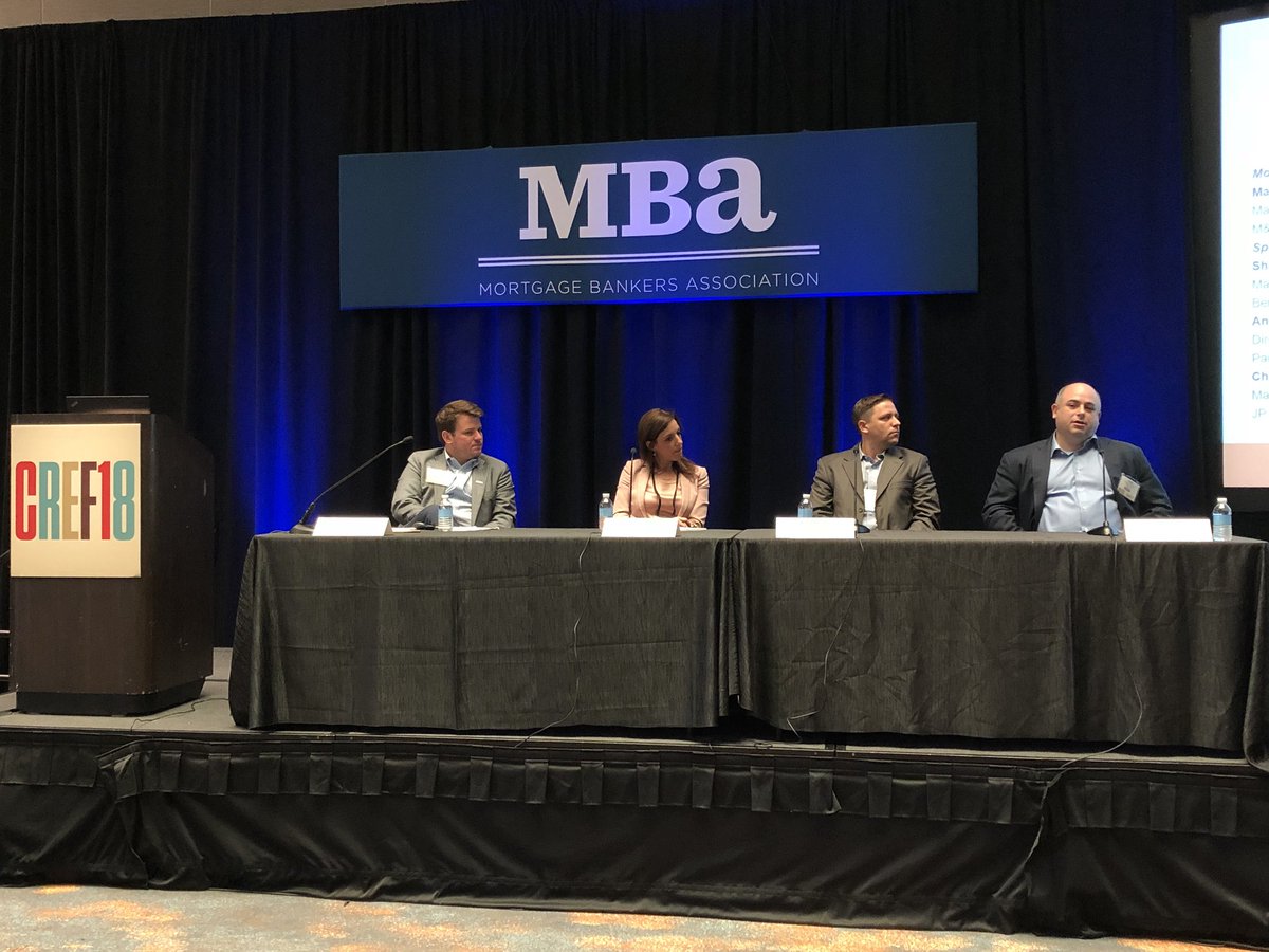 MBAMortgage's tweet photo. Closing out #MBACREF18 with our Closing General Session Navigating Your Commercial Real Estate Career with Matthew Hodson of #MTRealtyCapitalCorporation Sharon Karaffa of #BerkeleyPointCapital Andrew Lurker of @pacificlife and Christopher Kosonen of @jpmorgan https://t.co/xzhNAJj0pP