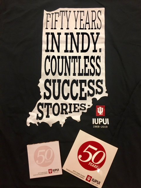 IUBArchives's tweet image. While @IndianaUniv as a whole is gearing up for its 200th, @IUPUI is looking at Fabulous Fifty in 2019 - and there is swag to prove it! ❤️ this shirt!! #MYIUPUI