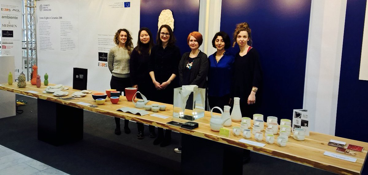 Ceramics_EU's tweet photo. Could this be you? Apply now to the #FutureLights European Ceramics Competition for the opportunity to exhibit at @ambiente in 2019. https://t.co/LkkAE8Rx9Q [Pictured: previous winners Ahyrun Lee, @DowdsChloe, Julia Schuster, @mggasparian, @SophSouthgate, Weronika Lucinska] https://t.co/h7HTX1pWEO