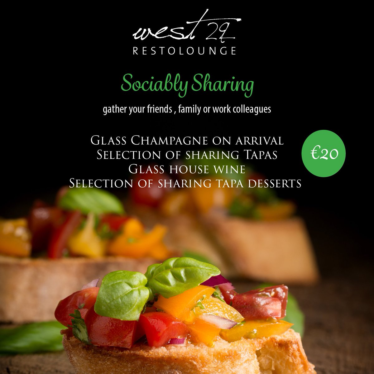 Sociably Sharing Special now available at West29. #ShareTheLove #tapas #west29 #drogheda west29.ie