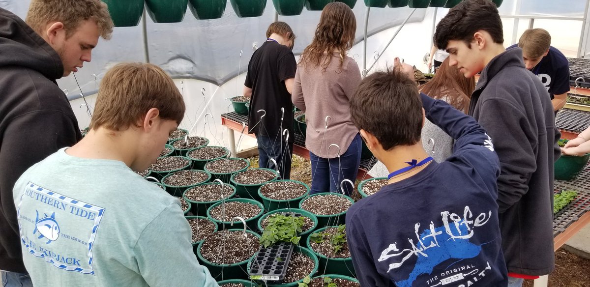 So many plants went into the greenhouse today! Can't wait to see all of the beautiful foliage that will be appearing soon! Visit us at <a href="/TRFarmersMkt/">TRFarmersMarket</a> in May to stock up on your plants! #TRHSFFA #WeAreTR18