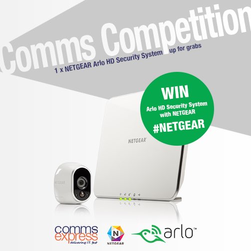CommsExpress's tweet photo. RT&amp;F #NETGEAR and you could #win an Arlo HD Security System in our great #competition ! 
Good luck ! https://t.co/kGAGhkRnOx