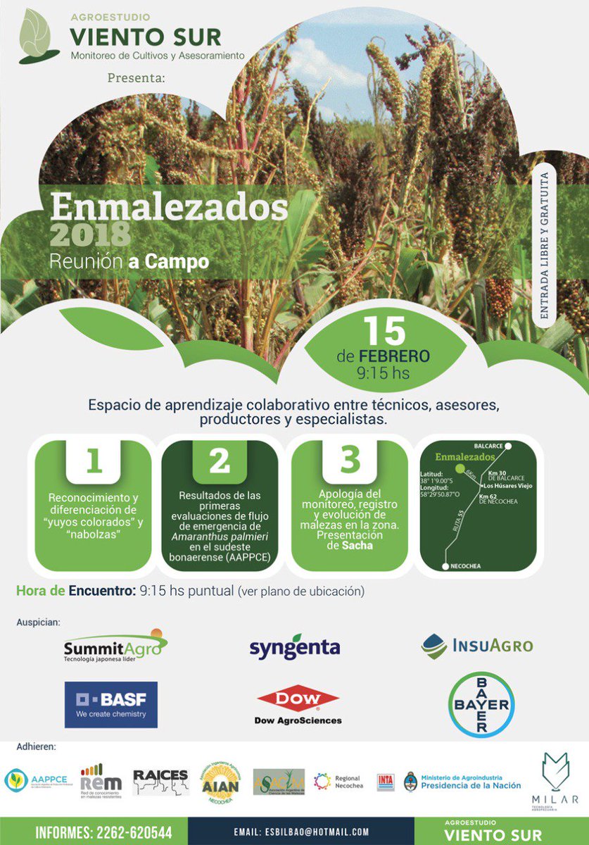 AIANecochea's tweet photo. Mañana....#Enmalezados2018 @AgroindusNeco @AgroindusNeco @fidelcortese @esmangrullo @JesicaAgostini @PecoAz @buck_semillas https://t.co/OOjoFllPUk