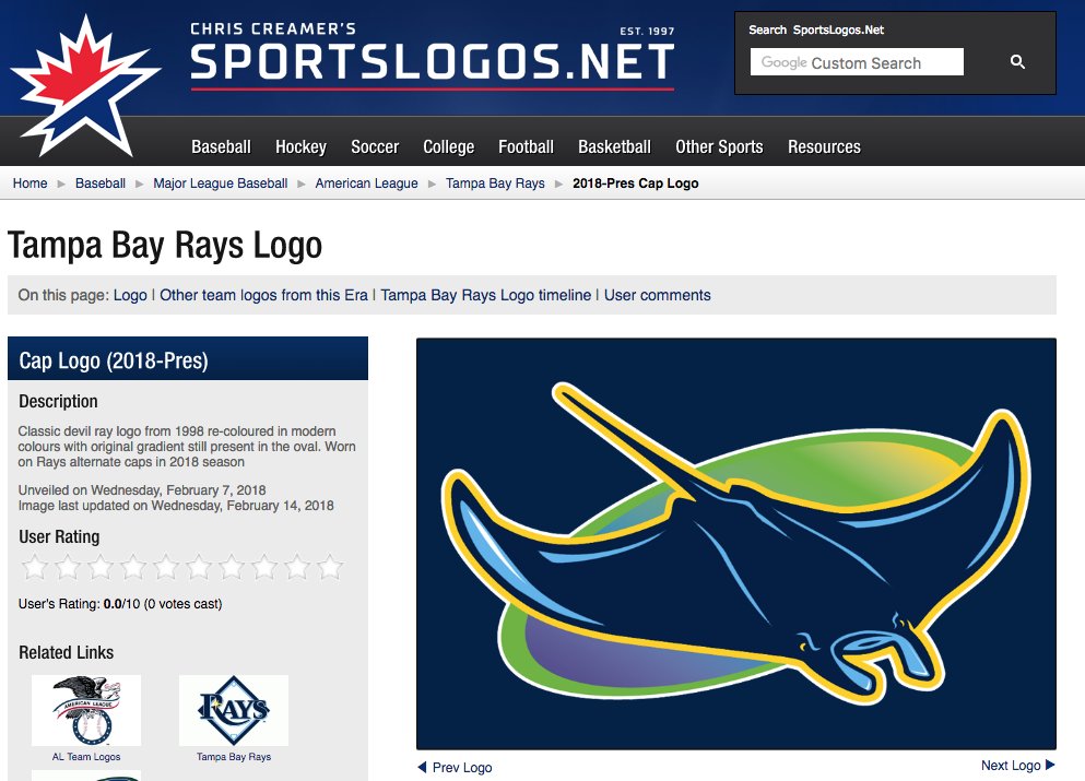 Chris Creamer  SportsLogos.Net on X: The Tampa Bay #Rays will no