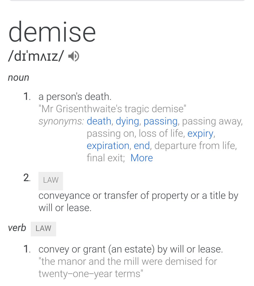 Demise meaning