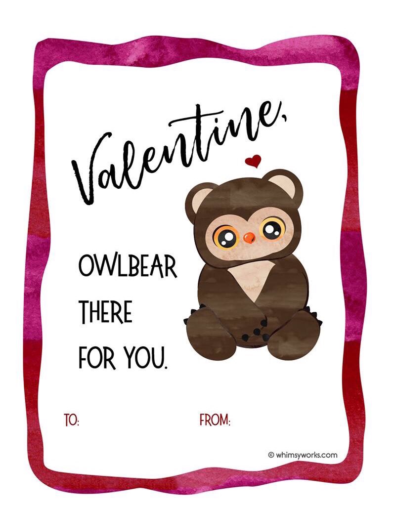 whimsyworks's tweet photo. Owlbear hugs are the bestest hugs! Happy hearts day, folks! https://t.co/OesrrqgF8S