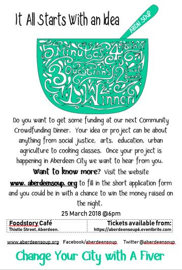 It all starts with an idea #Crowdfunding #Aberdeen #Funding #PleaseShare #applynow  aberdeensoup.org