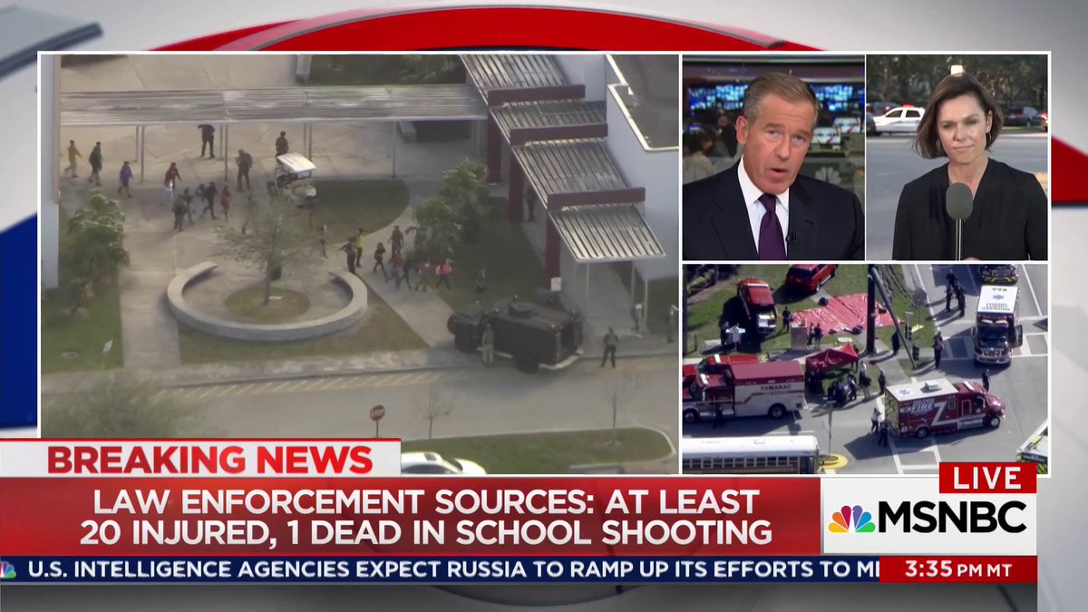 MSNOWNews's tweet image. Tune in to @MSNBC as Brian Williams anchors special coverage on the Parkland school shooting.