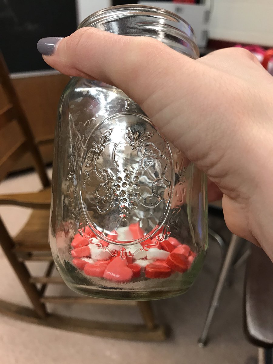 FCPSmsmyersEL's tweet photo. It amazed me how much learning came from a mason jar of hearts! ❤️Estimation, fractions, multiplication, problem solving, number sense, speaking and listening! #ELstudentslovingmath #getcreativewithmath #simplebutdeep https://t.co/I8yyH7UeAJ