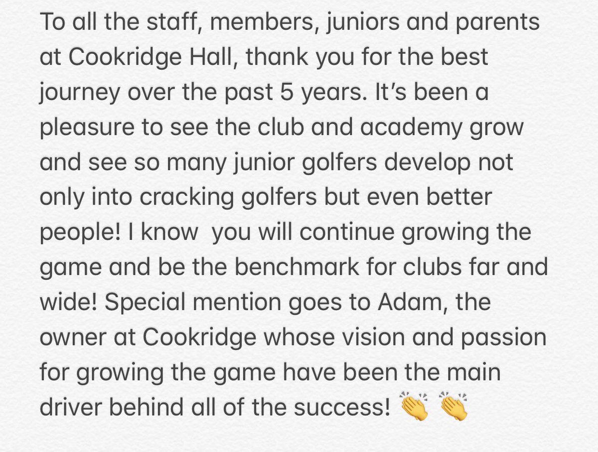jetpearson07's tweet photo. .It’s been a brilliant adventure @CookridgeGC and I will be sad to leave but I can’t wait to start a new chapter @MoorAllertonGC 👍⛳️🙏.... https://t.co/0dBctZRvZO