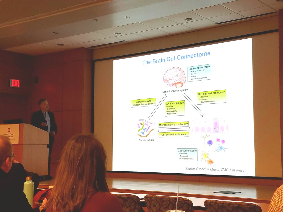 As always, interesting talk by @emeranamayer .  Thanks for coming to OSU to talk about the brain-gut connectome! <a href="/OSUWexMed/">The Ohio State University Wexner Medical Center</a>