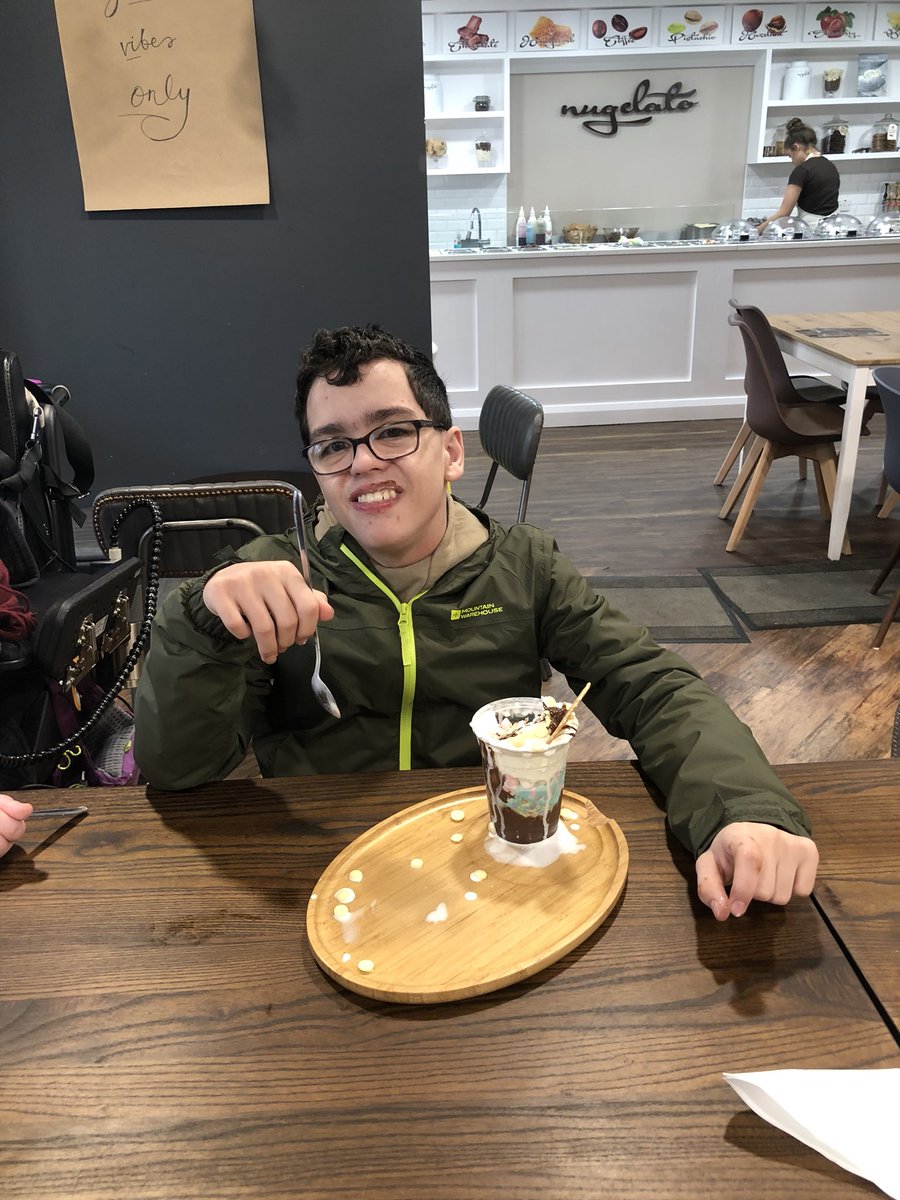 Spent today at <a href="/nugelato/">Nugelato</a> &amp; the arcade with the family. Now getting dinner. Times with this kid are the best. Vogmask wind protection is the best.