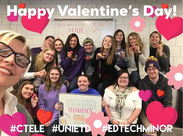 MsKayleeWatson's tweet photo. Happy Valentine’s Day from the Ed Tech minors 💕 #ctele #unietd https://t.co/tuH4Z4FLU1