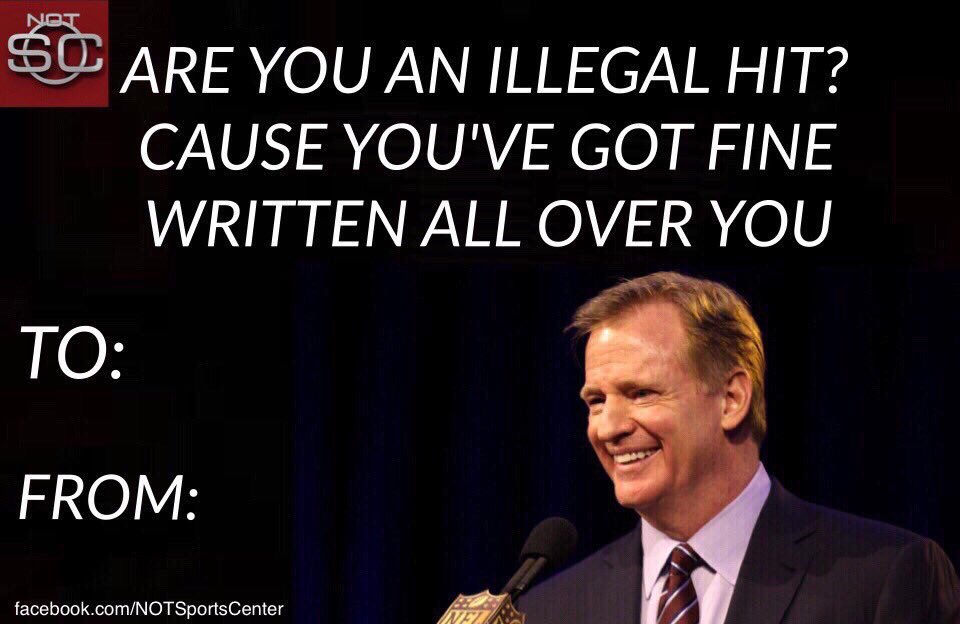 NOTSportsCenter's tweet photo. Happy #ValentinesDay from Roger Goodell! https://t.co/SNOvikkqwt