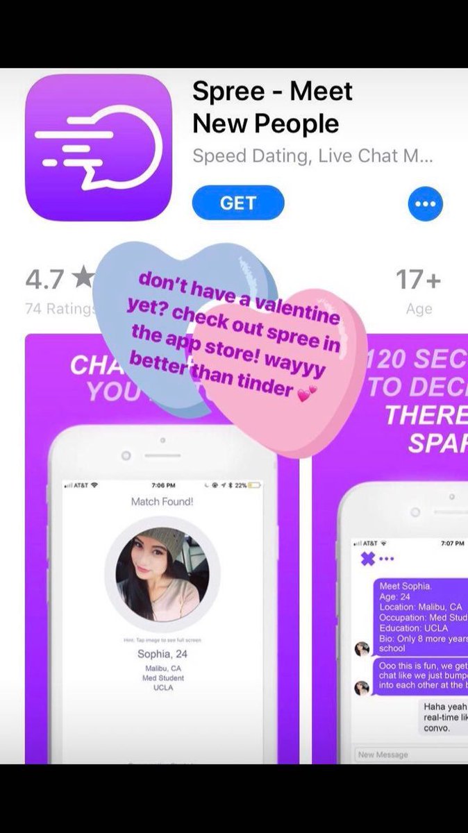 SDSUisMyLife's tweet photo. Spree just launched in the app store. The FIRST ever real-time Speed Dating app. Check it out! It's like Snapchat met Tinder. #Spree https://t.co/TXZuPe9boz