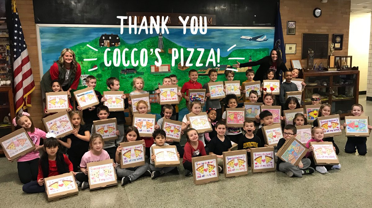 positivelyttown's tweet photo. Thank you Cocco’s Pizza for the pizza boxes &amp; helping us deliver special Valentines to our friends! 😊🍕💌 #ISDstudentsdeserveit #isdBUCpride @TinicumSchool https://t.co/DSf6gzWytk