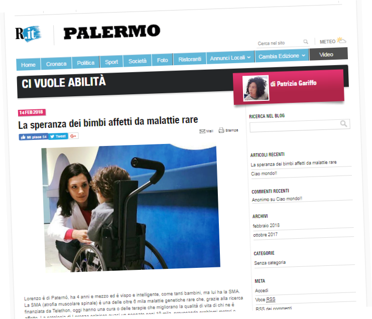 Su <a href="/rep_palermo/">Repubblica Palermo</a> un osservatorio costante sul mondo dei diversamente abili. Inaugura oggi il #blog "Ci vuole abilità" a cura della giornalista @PatriziaGariffo 
LEGGI IL POST 👉 larep.it/2oakKaD