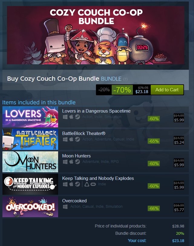 Cozy Couch Co-Op Bundle on Steam