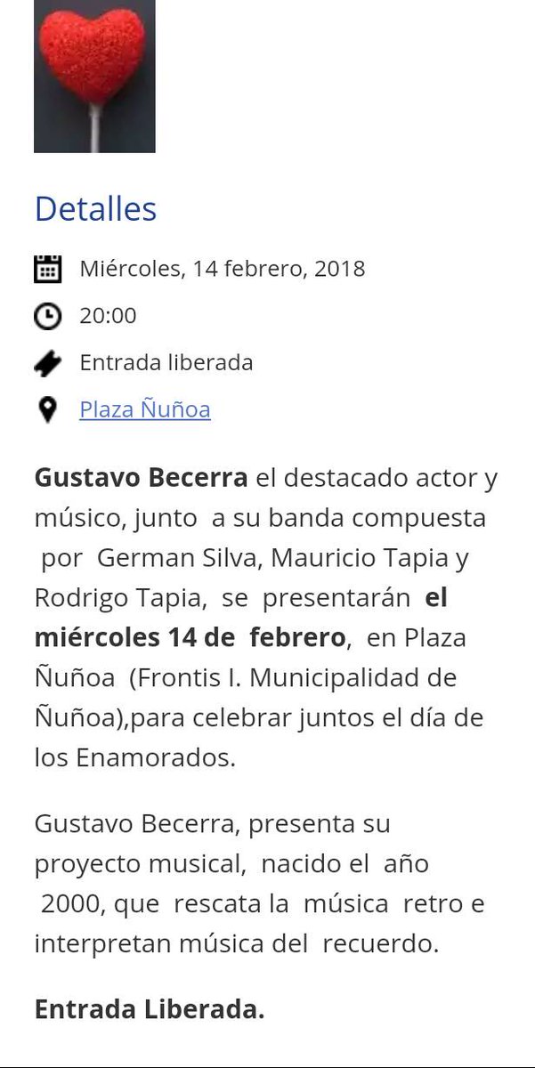 culturanunoa's tweet photo. ¿Planes con el amor y la amistad para hoy? 🤔 ¡Tranquil@, que en #Ñuñoa te tenemos un gran plan: 😍
Música y melodías bajo la presentación del gran músico Gustavo Becerra. 
¿Quién se anima? Comenta con un 🙋 y comparte. 
¡HOY, a las 20:00 horas, en Plaza Ñuñoa! | Entrada Liberada https://t.co/7uFbPibgrw