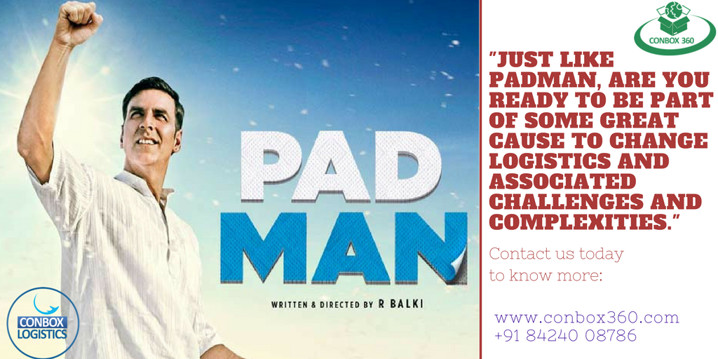 CONBOX_360's tweet photo. JUST LIKE
PADMAN, ARE YOU READY TO BE PART
OF SOME GREAT
CAUSE TO CHANGE LOGISTICS &
ASSOCIATED
CHALLENGES &
COMPLEXITIES.
Contact us today
to know more:
https://t.co/jHhujWhvGx
+91 84240 08786
#PADMAN #CAUSE #LOGISTICS #CHALLENGES #COMPLEXITY #CONBOX360 #CONBOXLogistics https://t.co/XdVwC4nxTx