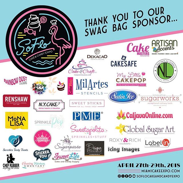 THANK YOU to all of our SoFlo 2018 Swag Bag Sponsors. The VIP experience wouldn’t be possible without you. @cakemasters @artisanaccents @cakesafe @mylittlecakepopmolds @poppypaints @sweetsticksau @caljava @roxyandrich @icingimages @designerstencils @…
goo.gl/Cnu623