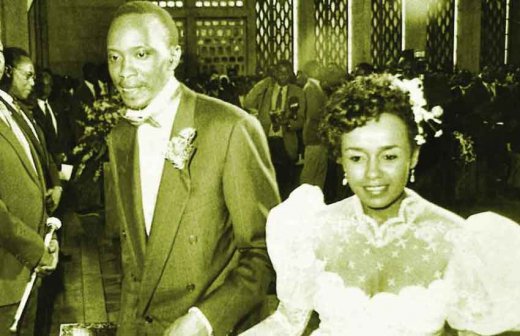 Margaret Wanjiru Gakuo weds Uhuru Kenyatta in 1989. The wedding was presided over by Cardinal Maurice Otunga