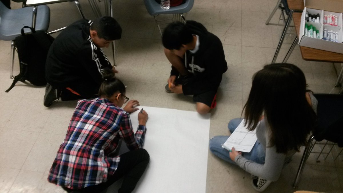 SDMathTiki's tweet image. Students out of their seats and talking to each other. Collaboration to describe patterns with multiple representations. It's not hard if there is structure and clear expectations. Peer evaluation to follow. #vikinglearn