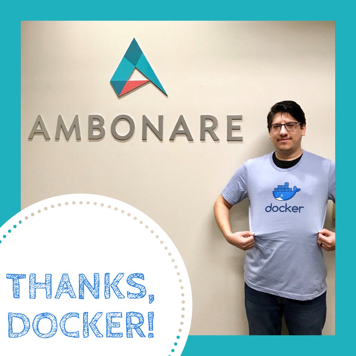 Hey <a href="/Docker/">Docker</a>, thank you for the cool shirt! We love being a Docker partner in Austin, Texas. 🐳 @L0ZJ0 #Docker #autodevstudio #ambonare