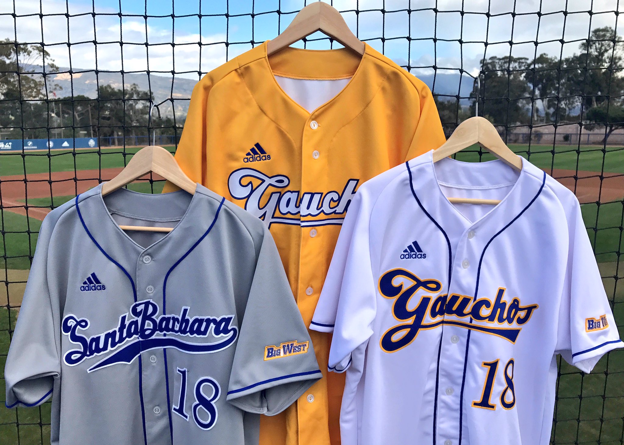 UC Santa Barbara Gauchos baseball away jersey