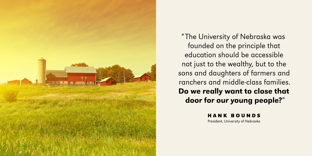 u_nebraska's tweet photo. President @hankbounds: "Do we really want to price out kids just because they weren't lucky enough to be born into a family of means?" #NUforNE https://t.co/qP94AMyH8L