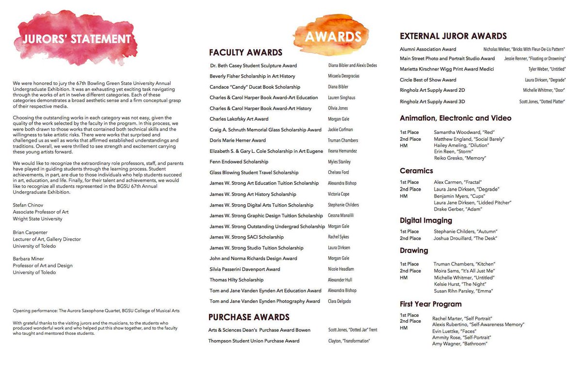 Undergraduate Art Exhibition Brochure: