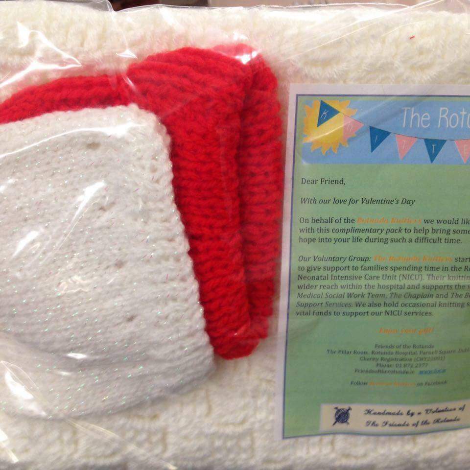 PillarRoom's tweet photo. HAPPY VALENTINES DAY 💕💕the babies in NICU received a lovely Valentines Gift Pack today thanks to the wonderful generosity of our #rotundaknitters &amp; crocheters!! #RotundaFoundation @RotundaHospital. Thanks also to the staff of @Oracle @PillarRoom for making up the Gift Packs 😍 https://t.co/6tiyBg5ghe