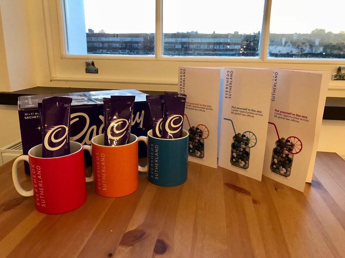 Hi everyone! Come along to the UCL cloisters next Tuesday (the 20th of Feb) from 12-2pm for some free Eversheds Sutherland mugs and hot chocolate!