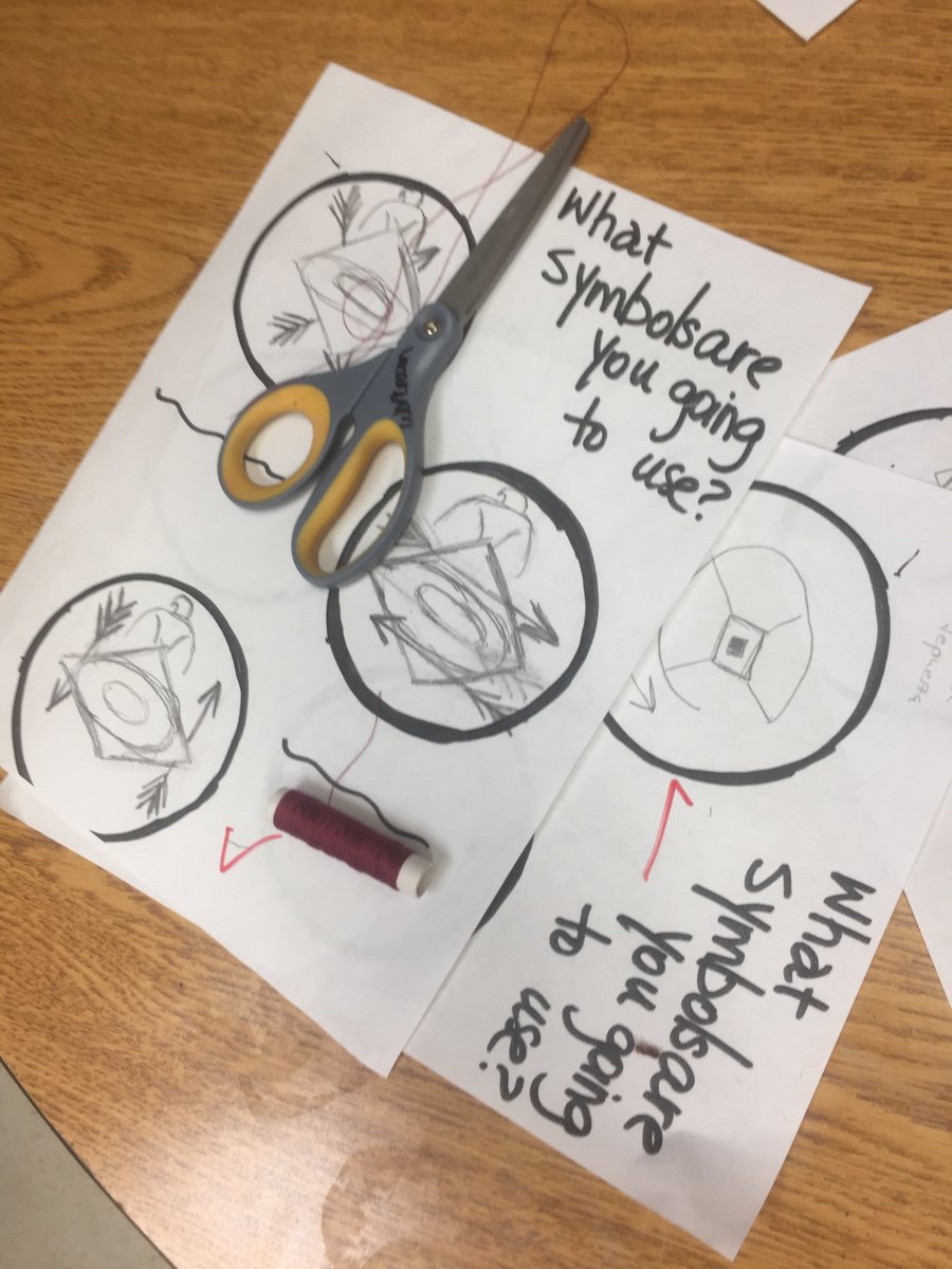 csfedtech's tweet image. Grade 4 students study of Florida History @CanterburyFL includes  #sewing costume design with symbols representing historical figures #makerspace #STEAM