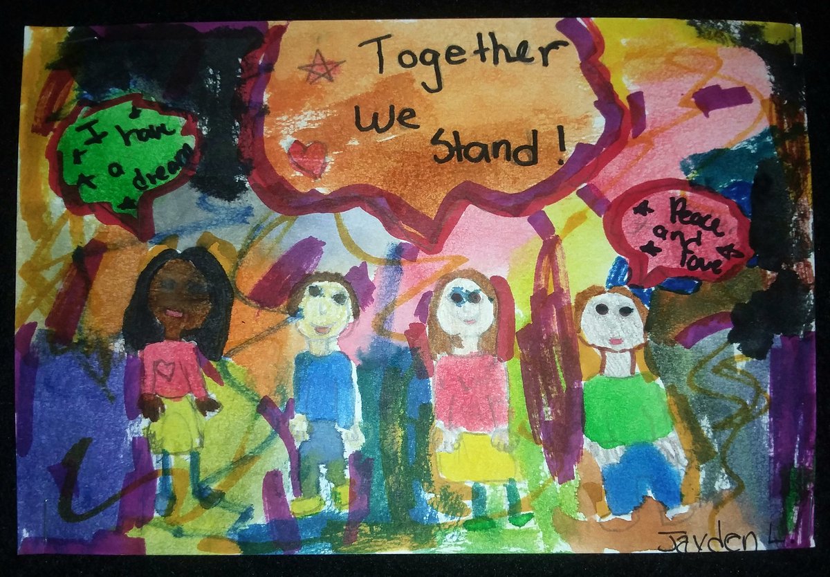 Grants_gotHeART's tweet photo. Beautiful details of my #bulletinboard #MLK theme  #Elementary #art grade 4 #watercolor #art @GrantSchoolNJ https://t.co/4a52KFlwaZ