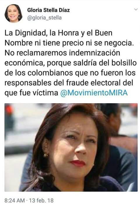carolinaarpi's tweet photo. @CMILANOTICIA @MovimientoMIRA @SenadoGovCo Eso es #Coherencia Felicidades! #SeHizoJusticiaConMira #DemandaRecord 👍Bienvenidos 👏 @Baena @Virguez @gloria_stella #Somos6 #GarantiasSociales para los colombianos. Este 11 de marzo marca la mejor opción #Mira en el tarjeton👍 https://t.co/FQaXK5BLqn