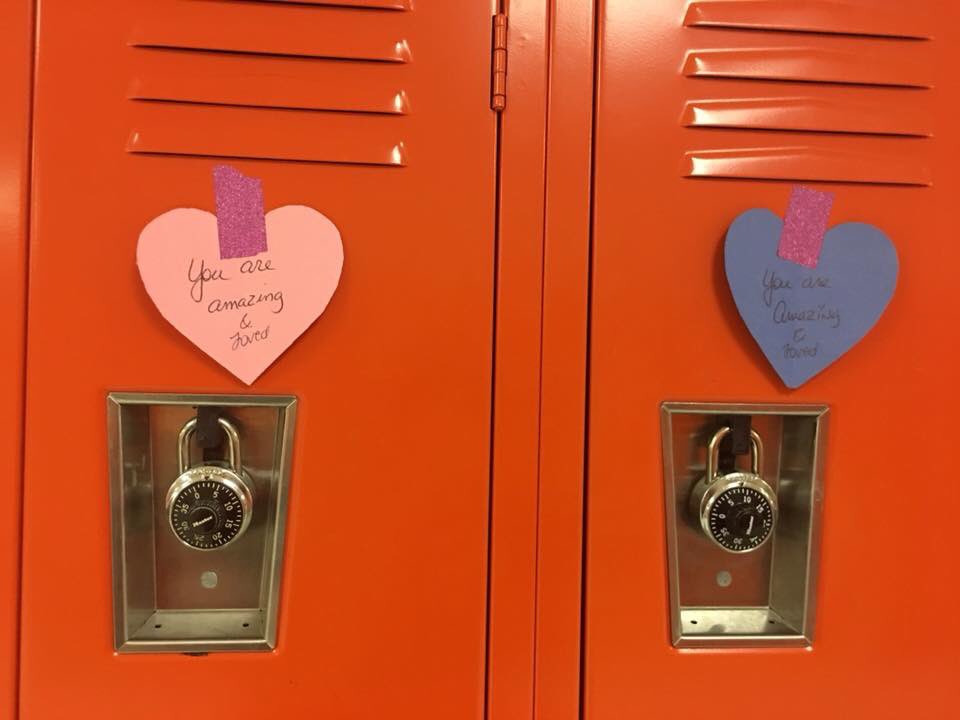 3250 lockers on campus and each had a unique hand written valentine this morning thanks to the efforts of one kind hearted student and her friends. Spread love and kindness! Your actions matter! It’s a great day to be a Hawk- happy Valentine’s Day! #Choose2Matter