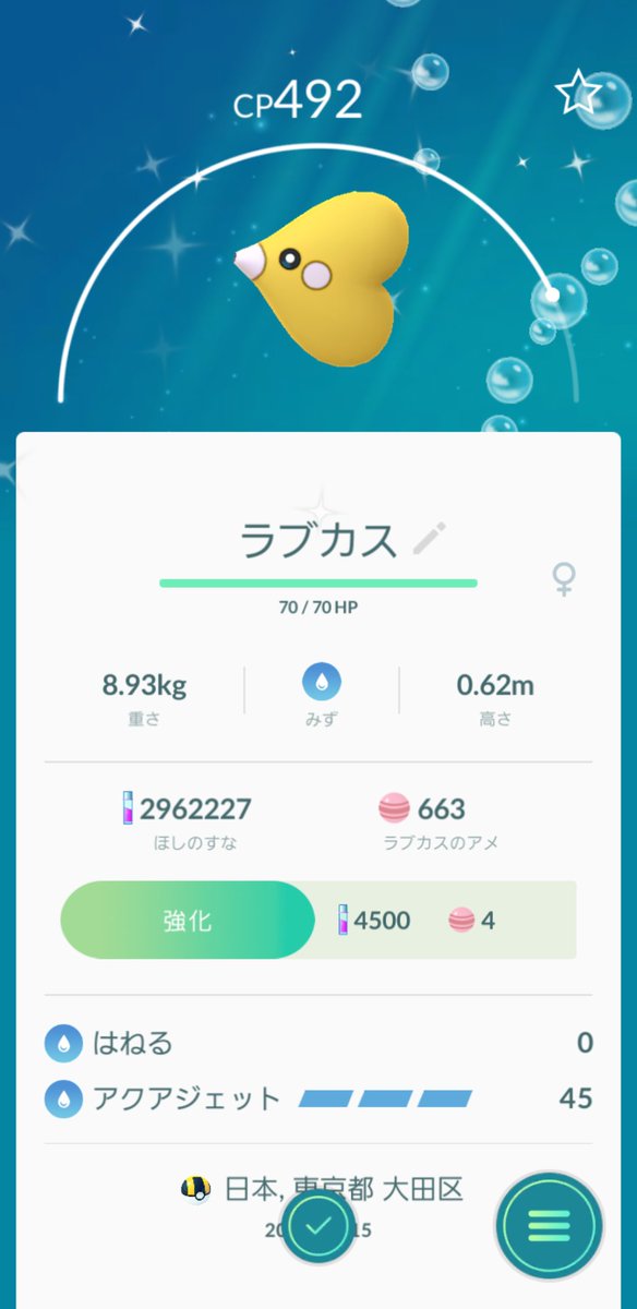 ぶるー龍 Tl44 バレンタインデーはチョコの誘惑に負けずポケ活 誘惑に勝てたおかげで 金ラブカス イワーク100 ダンバル ルリリをget出来ました でも まだレックウザget出来てません ﾟ D ﾟ がんばろ ポケモンgo ラブカス 色違い