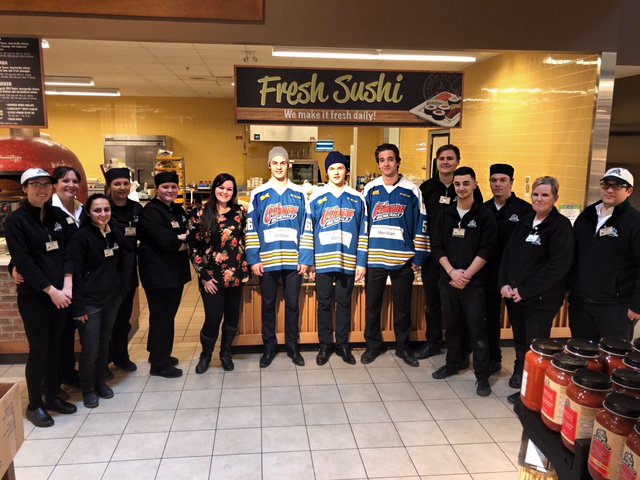 FarmBoy's tweet photo. Huge thanks to members of the @Oshawa_Generals, who took time to visit to our Pickering & Whitby locations last night! Thank you to everyone who came out to meet them! #GoGeneralsGo https://t.co/MgtWpvcfIv