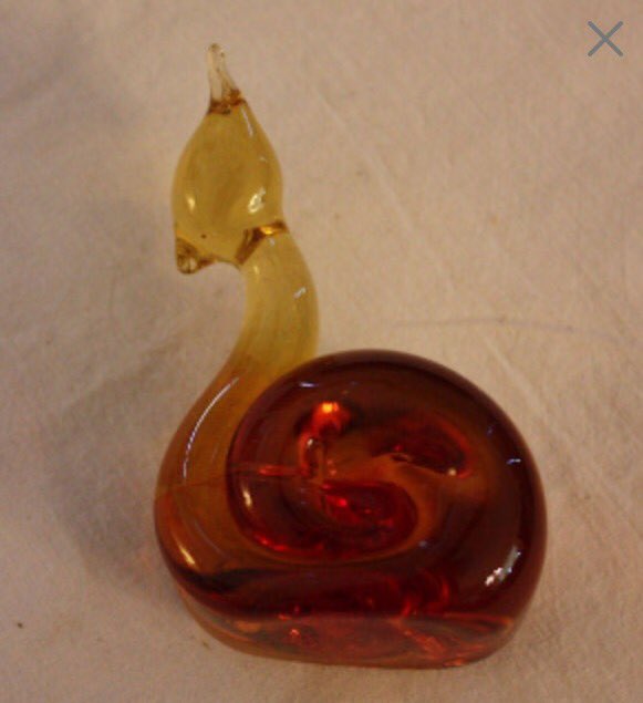 etsy.com/shop/EmmasAtti… Glass Amber-Colored Snail #Etsy #Vintage #Snail #Glass #Collectible #