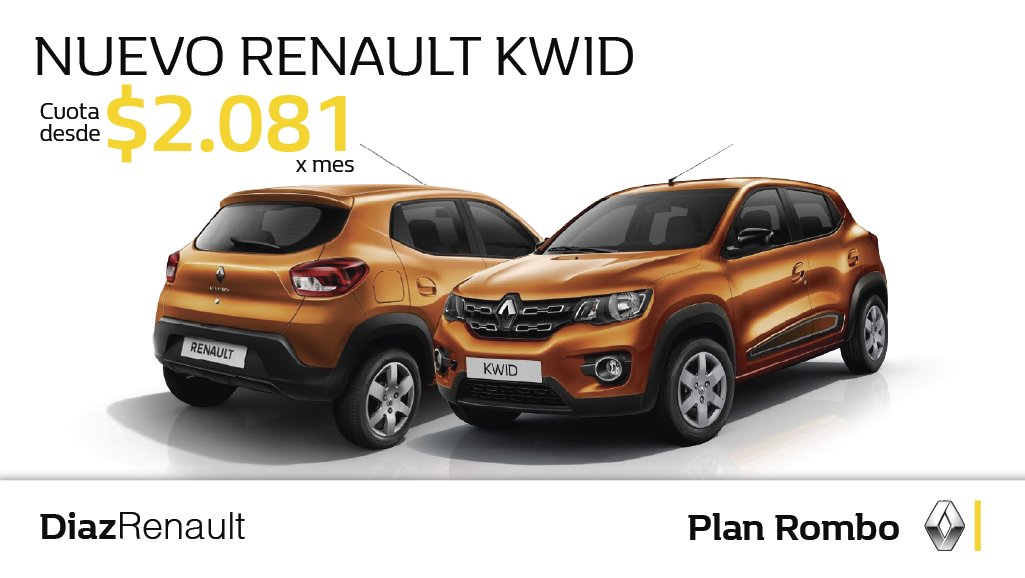 DiazRenault's tweet photo. Nuevo #RenaultKWID. ¡Aprovechá el #PlanDelMes de #DíazRenault y consultanos por él! Ver Términos Legales >> https://t.co/7X65lGnhee https://t.co/v3JyPGmDiR